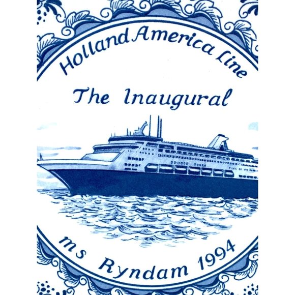 Holland American Cruise Line Inaugural Passenger Plate or Ship Ryndam 1994 - Picture 2 of 4
